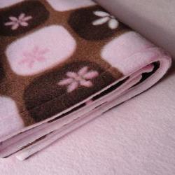Pack and Play Sheet / Blanket Set Fleece Bedding Set for Baby Girls 'Chocolate Silk' Print  